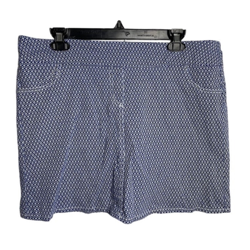 Attyre Womens Skort Blue Geometric Pattern Pull On Stretch Casual Skort Size 10